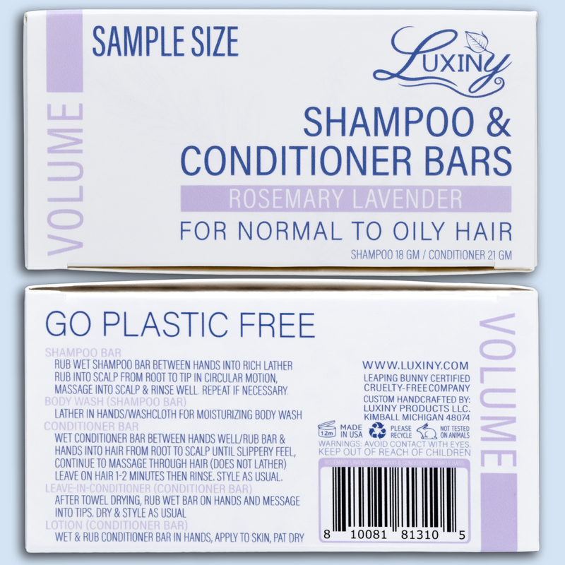 Rosemary Lavender Shampoo and Conditioner Bar Sample Set