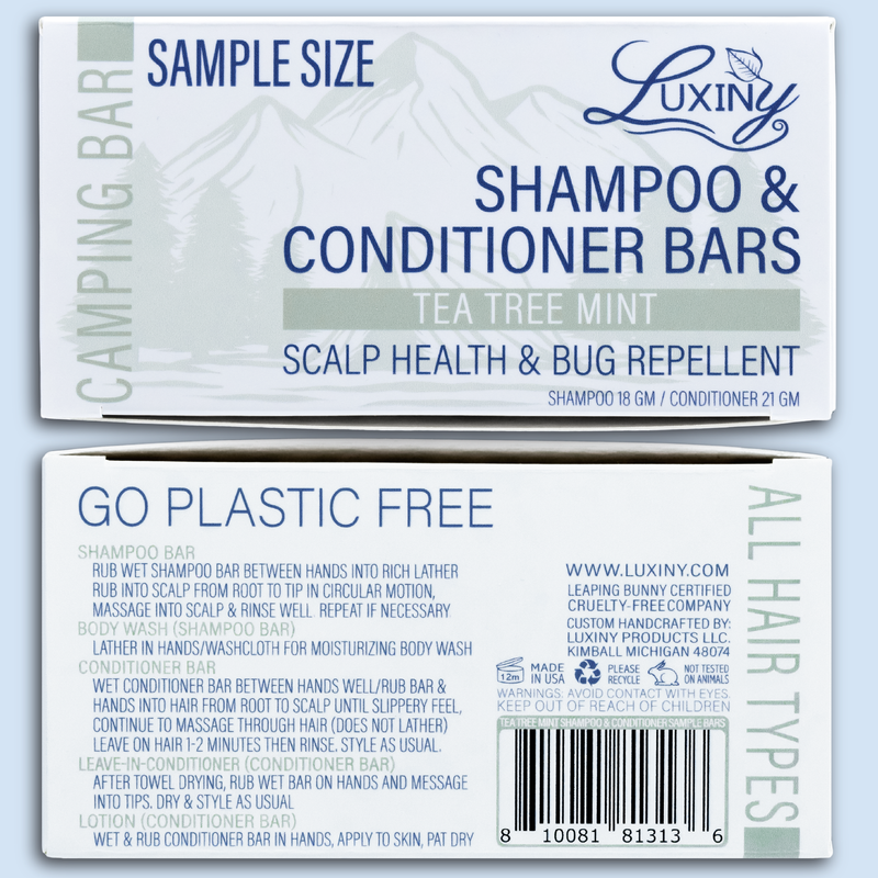 Tea Tree Mint Shampoo and Conditioner Bar Sample Set