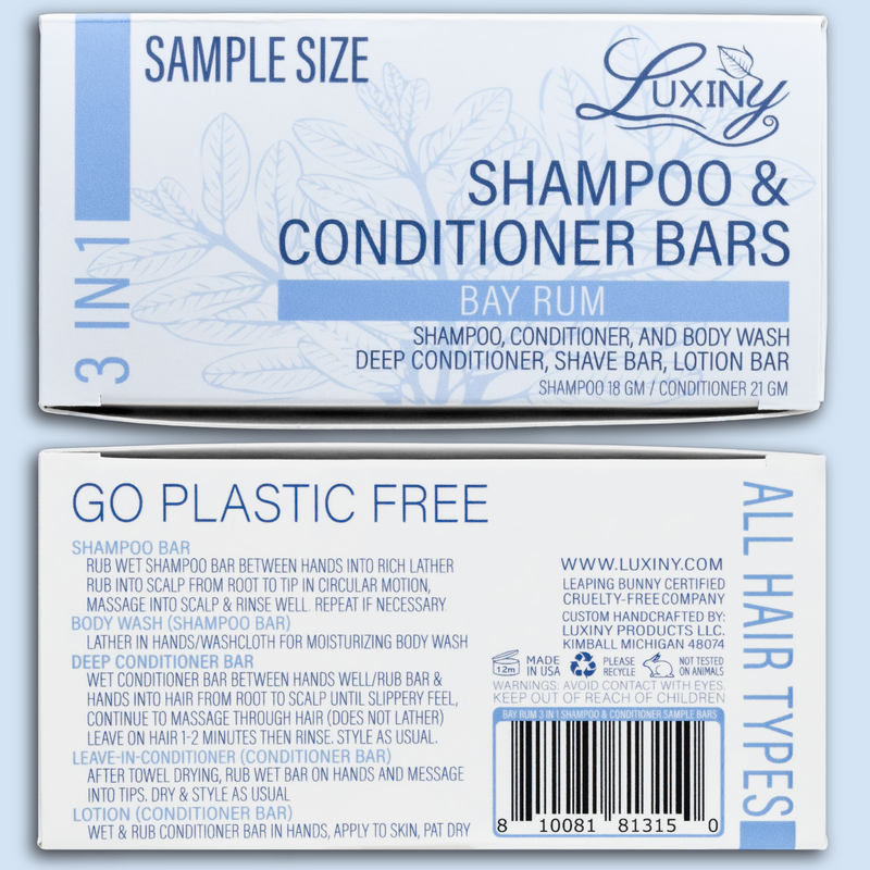 Bay Rum Shampoo and Conditioner Bar Sample Set