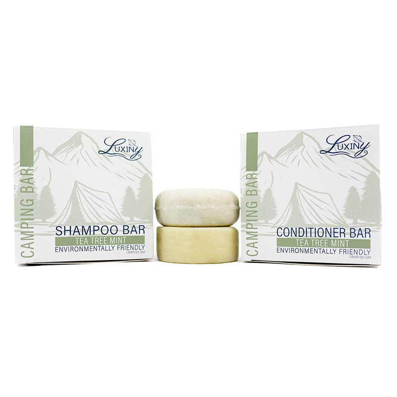 Camping Shampoo Bar and Conditioner Bar Set -Tea Tree Mint